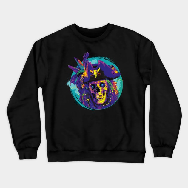 Grinning Undead Pirate Crewneck Sweatshirt by ArtlifeDesigns